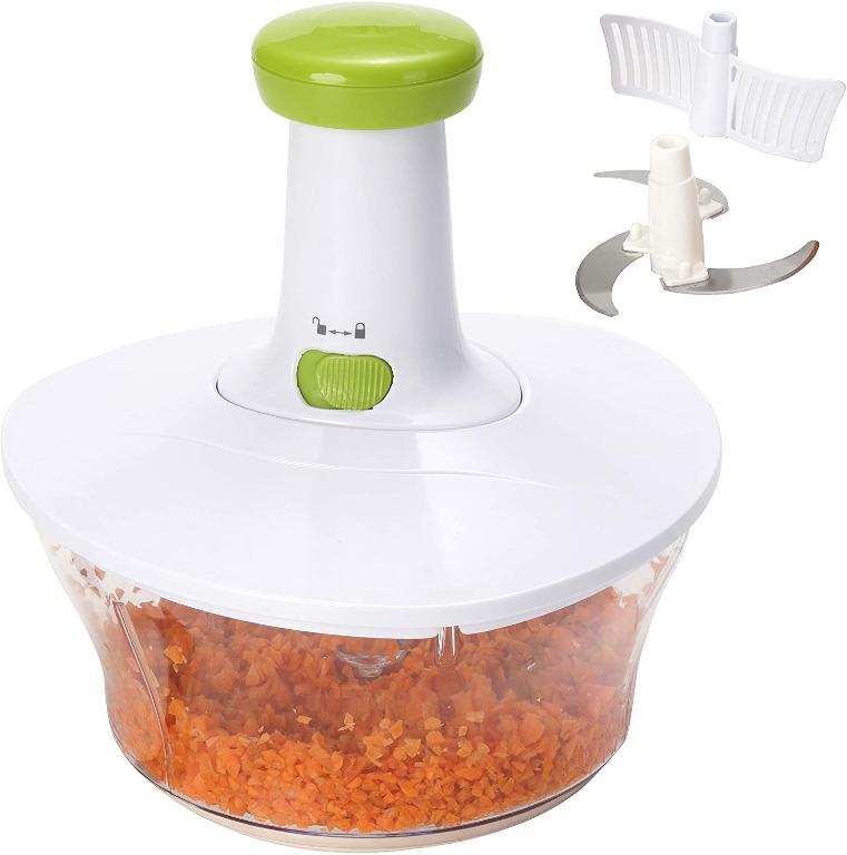 Brieftons Manual Food Chopper, Compact & Powerful Hand Pull Chopper Blender  to Chop Onion, Garlic, Vegetables, Fruits, Herbs for Salsa, Salad, Pesto