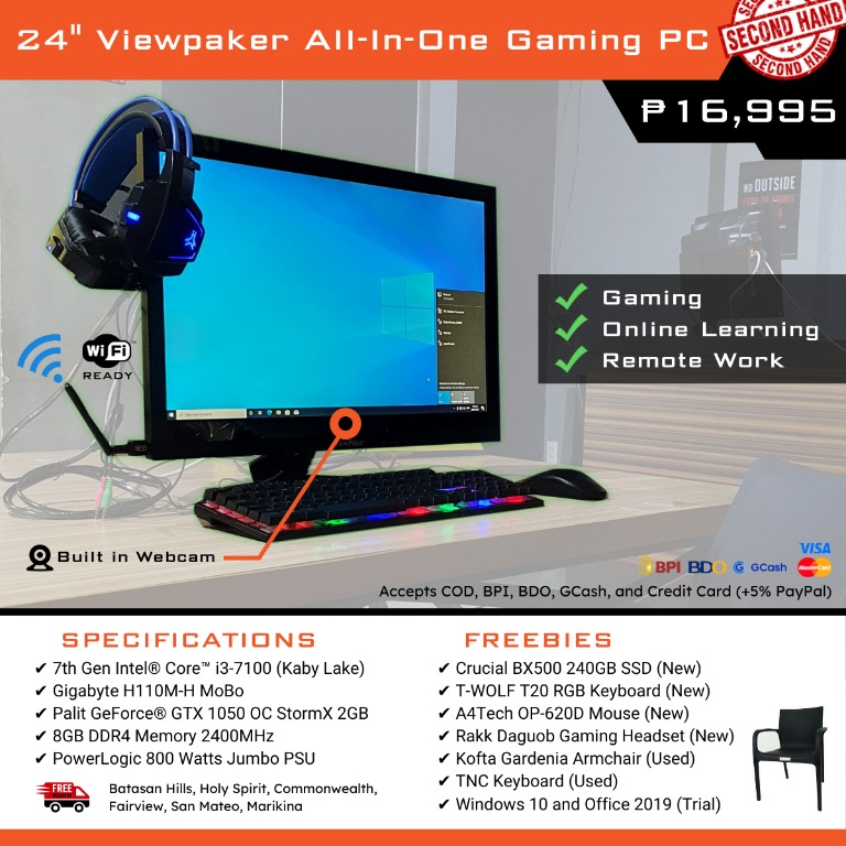 tnc gaming pc 24 viewpaker aio budget desktop computer good for gaming online learning and remote work