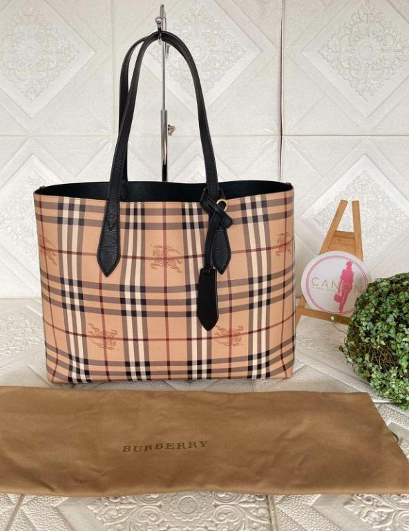 Burberry haymarket reversible tote 2025