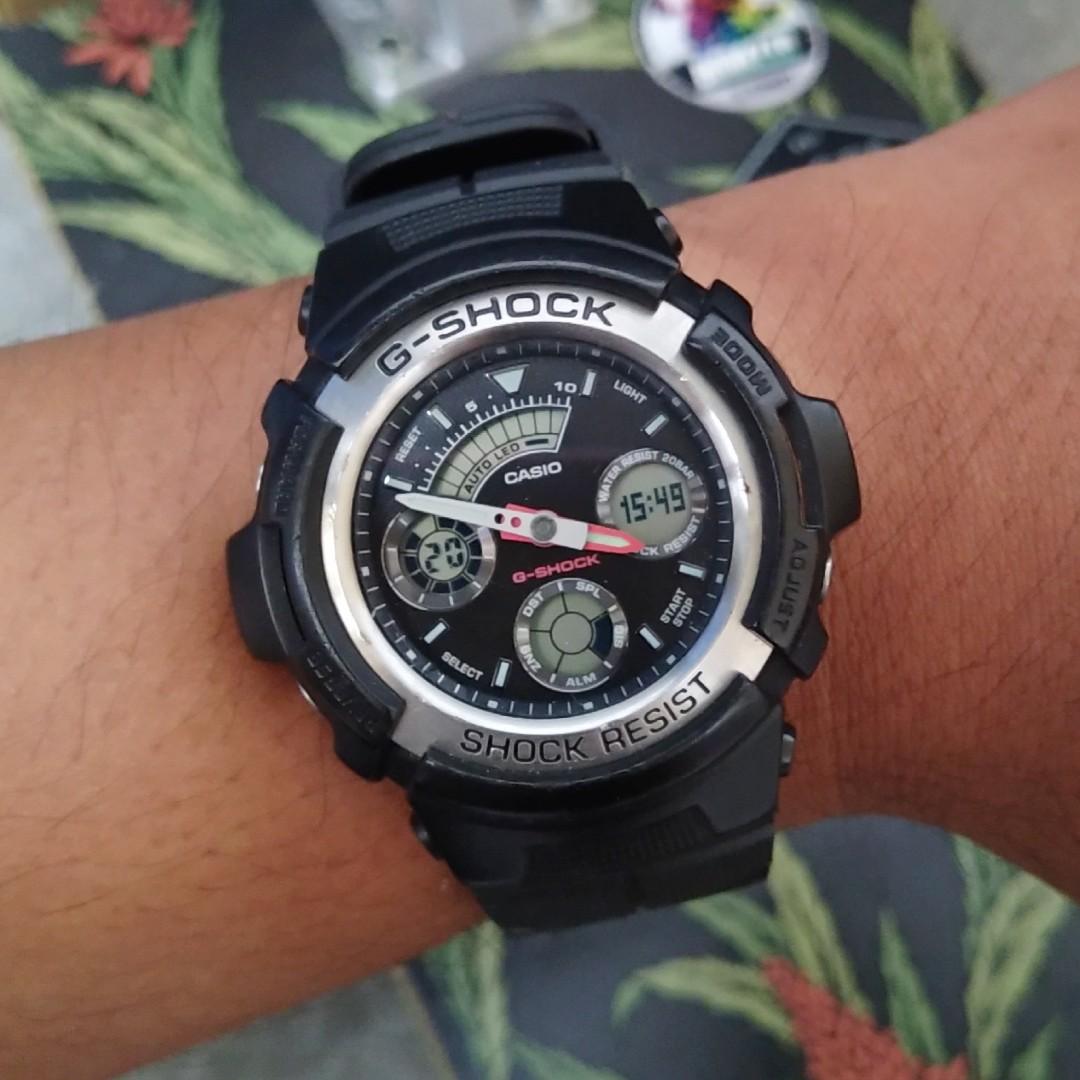 Casio G-Shock AW-590 Original, Fesyen Pria, Jam Tangan di Carousell