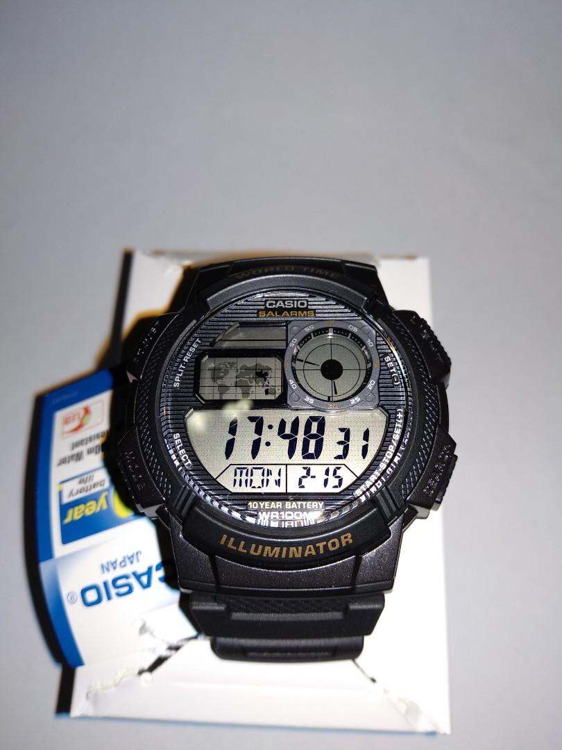 CASIO WORLD TIMER AE 1000 BLACK