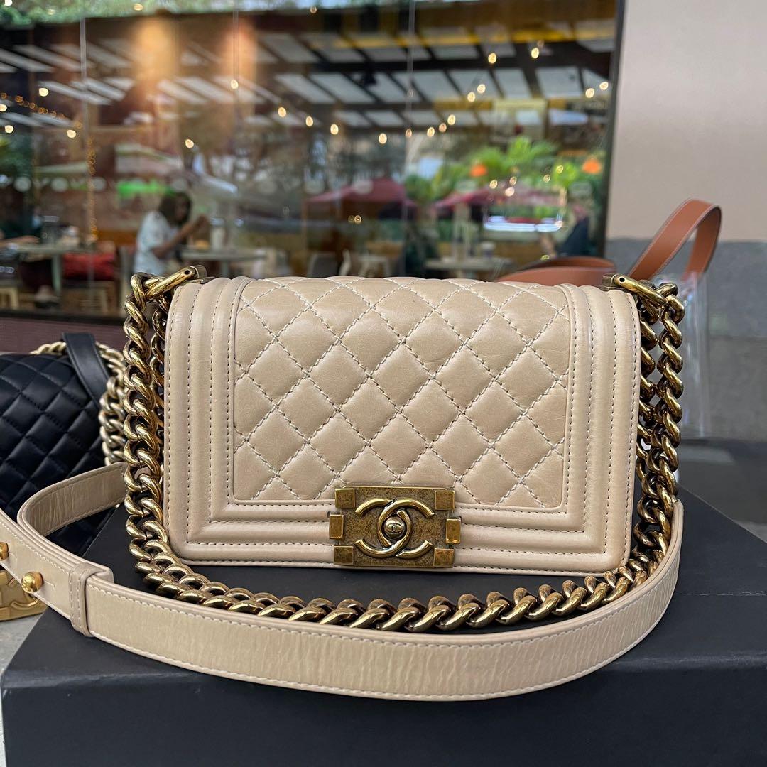 Chanel Le Boy GHW Small Size in Calfskin Leather