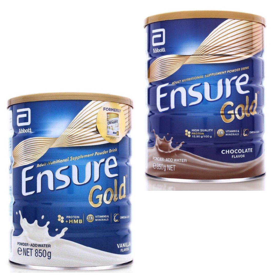 Ensure Gold Vanilla And Choco 850g Per Canister Health Nutrition Health Supplements Health Food Drinks Tonics On Carousell