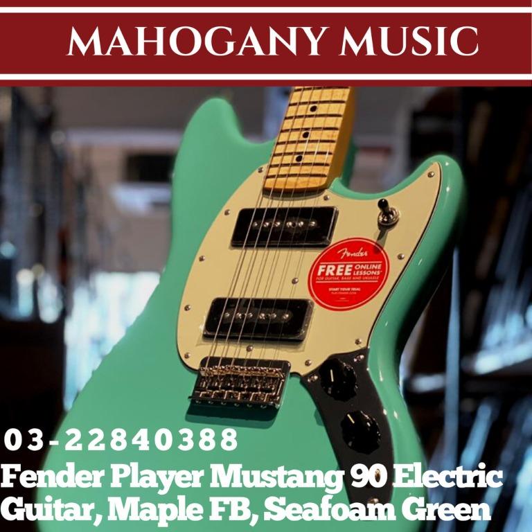 Musical　Media,　on　Carousell　Maple　Mustang　90　Seafoam　FB,　Hobbies　Music　Instruments　Electric　Toys,　Guitar,　Green,　Fender　Player