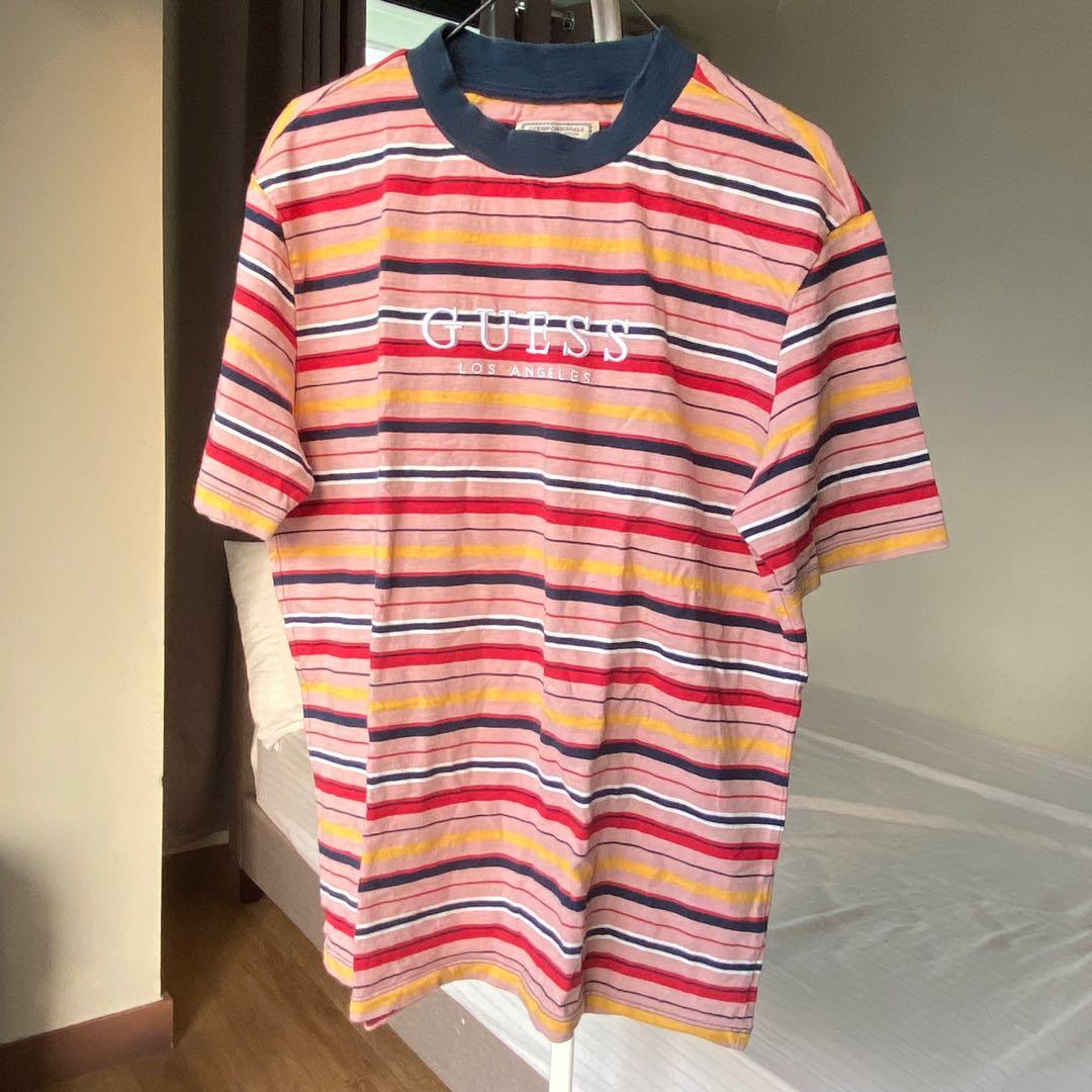 Guess pink shop striped shirt