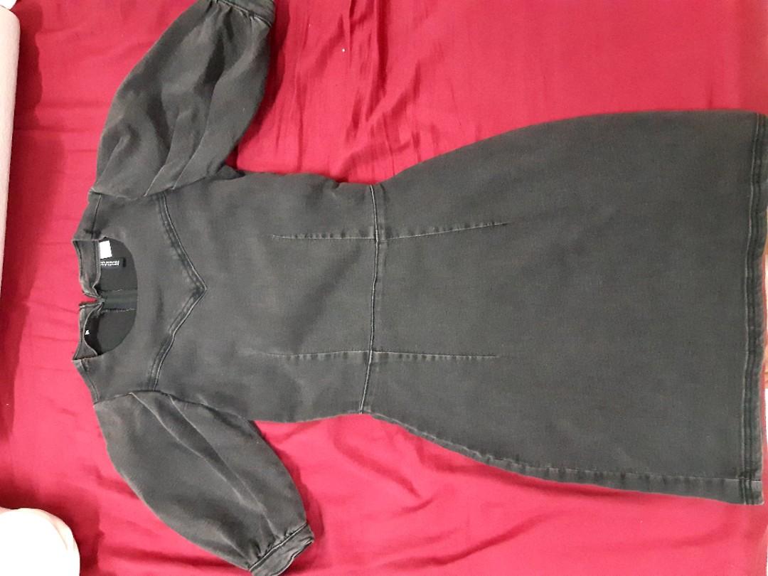 H&m denim dress clearance black