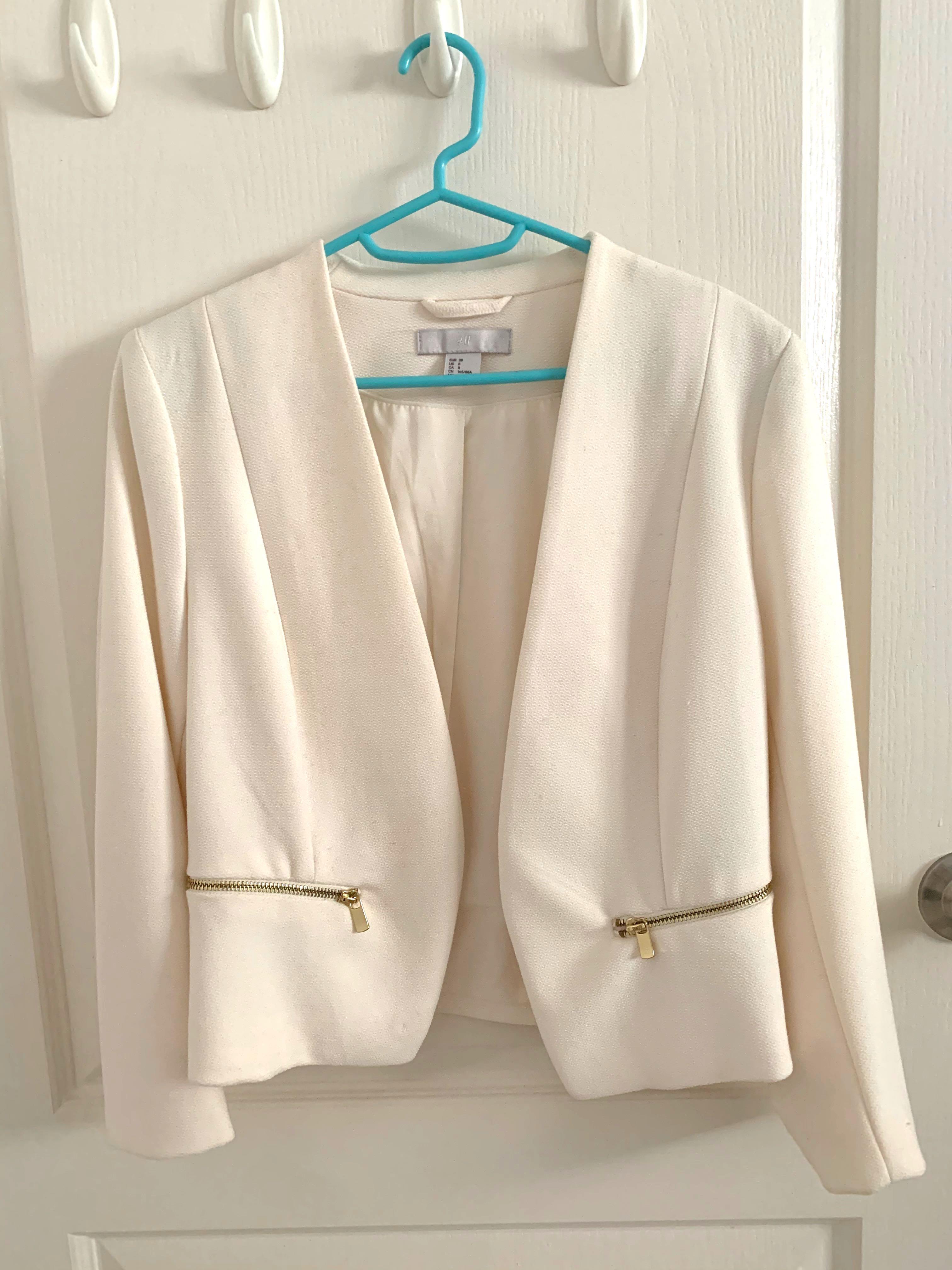 H and m white blazer clearance