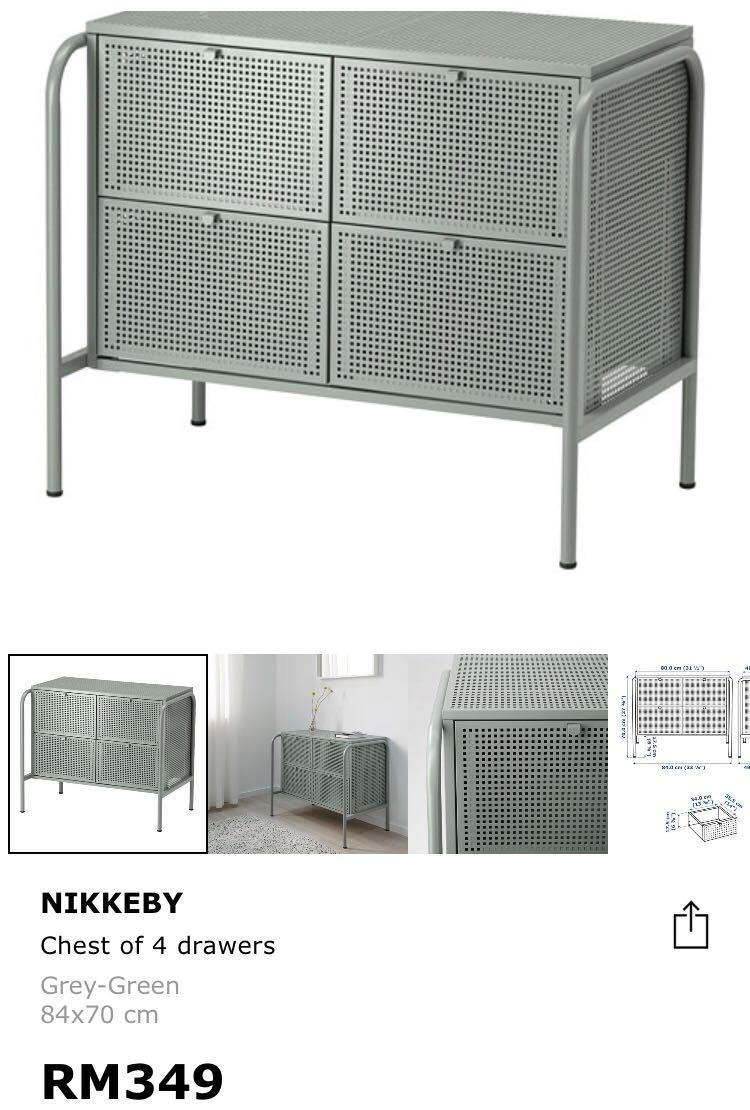 Ikea Nikkeby Chest of 4 drawer, Furniture & Home Living, Furniture