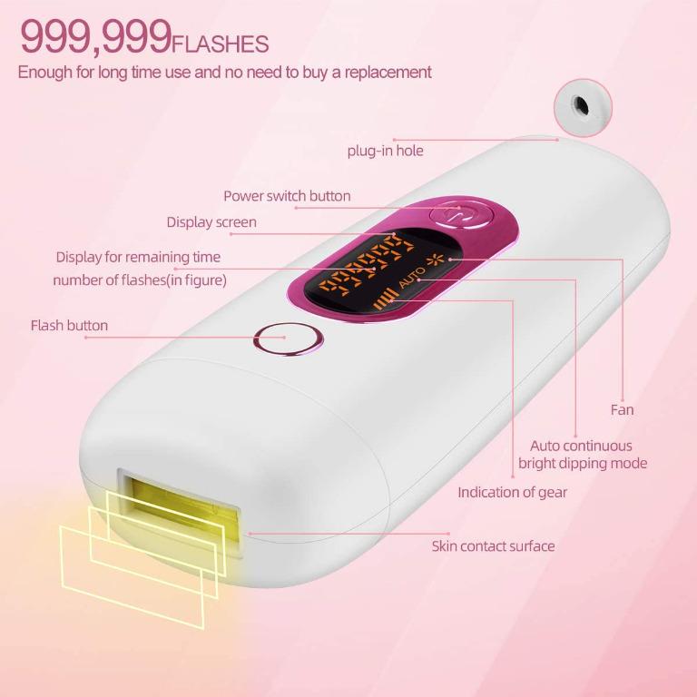 IPL Hair Removal Device for Women and Man, Upgraded 999,999 Max Flashes  Laser Hair Removal Device