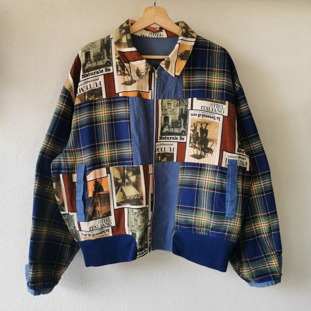 Patchwork top harrington jacket