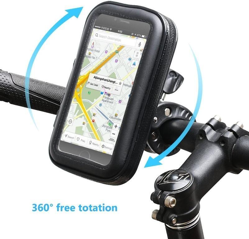Universal Motorcycle Cell Phone Mount Holder Waterproof with USB Charger 360° Rotation for iPhone Samsung 