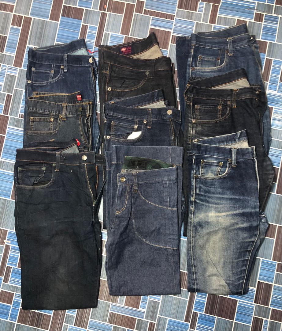 Kombo Seluar Jeans Hitam Biru Gelap Mainan Orang Muda Men S Fashion Clothes Bottoms On Carousell