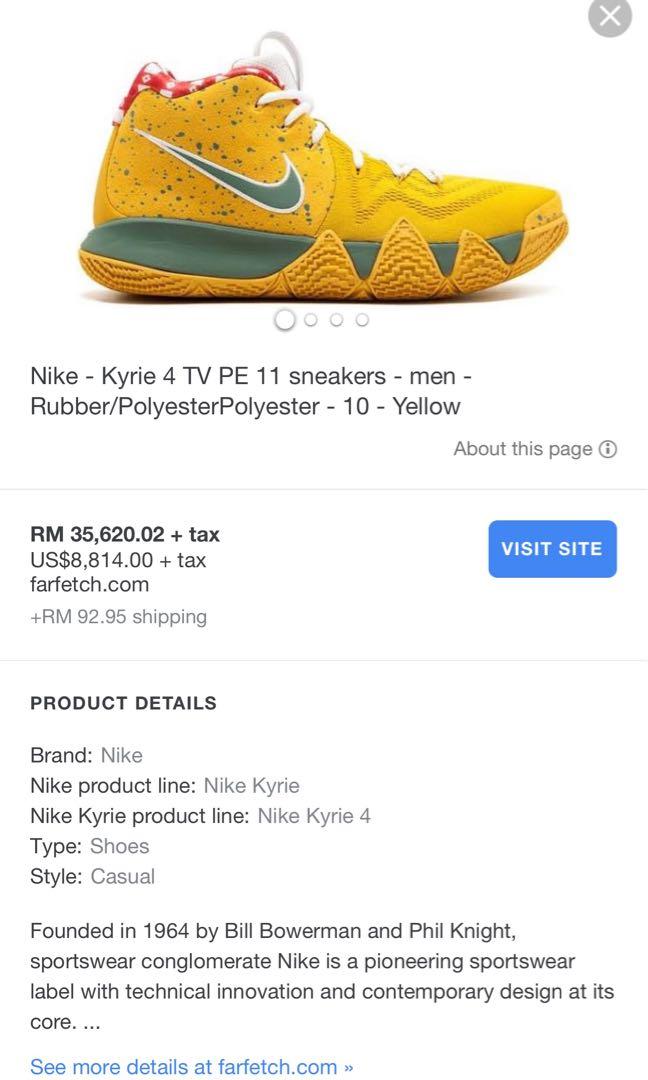 kyrie 4 yellow lobster Men s Fashion Footwear Sneakers on Carousell