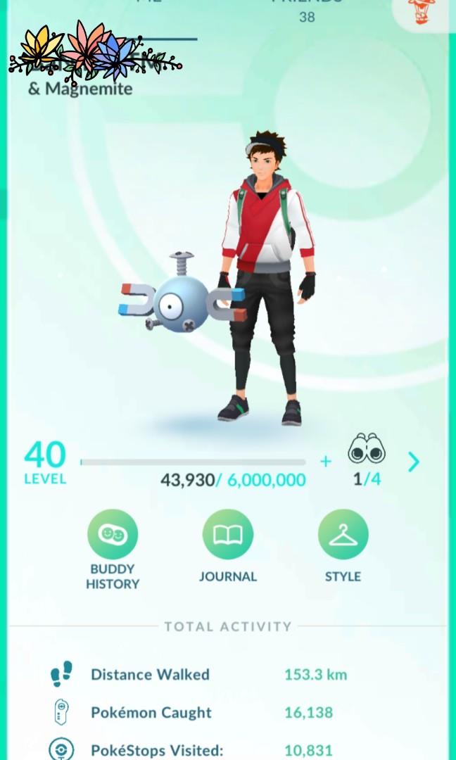 LEVEL 40 PTC POKEMON GO POGO ACCOUNT STARTER ACC W 2.2MIL STARDUST