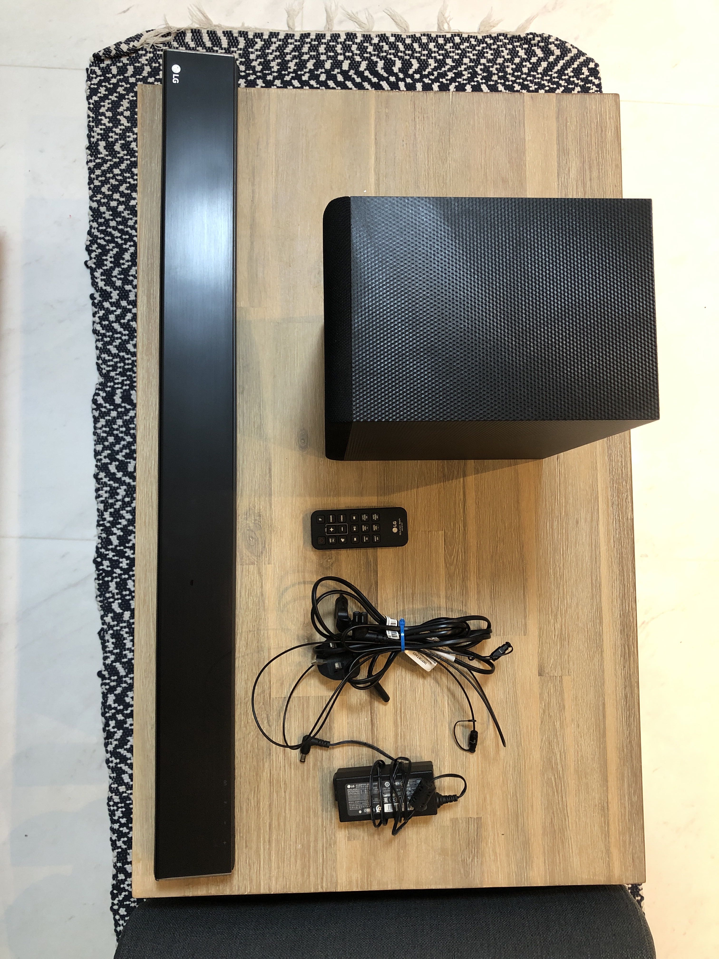 LG Soundbar + Subwoofer + remote set, Audio, Soundbars, Speakers & Amplifiers on Carousell