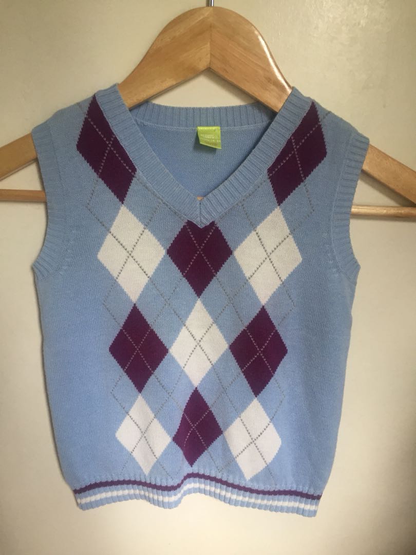 light blue argyle sweater