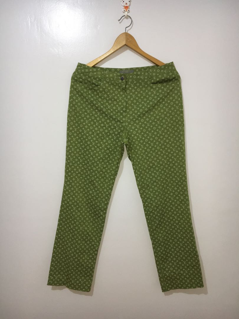 Trousers Louis Vuitton Green size 2 US in Cotton - 30948683