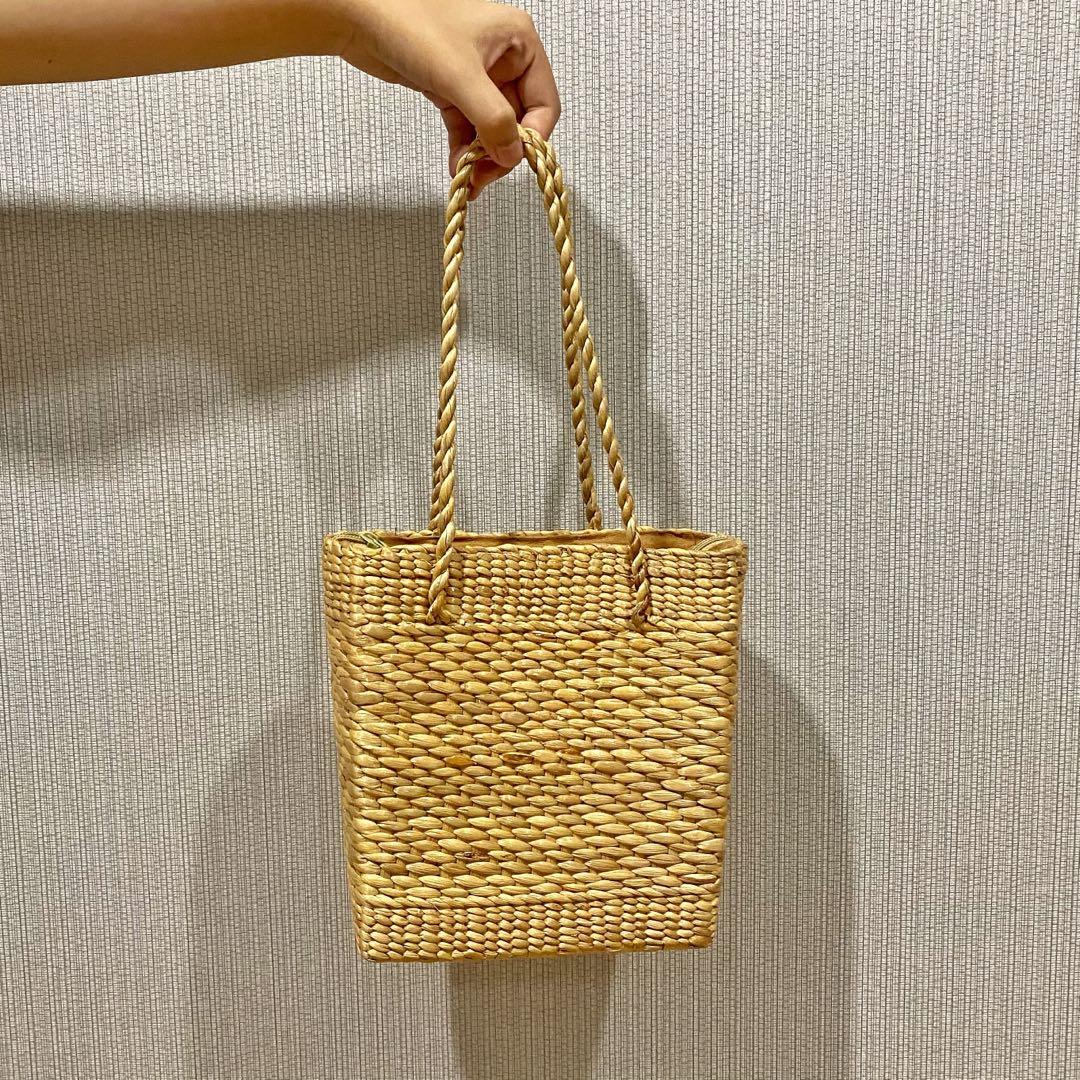 Mini Rectangle Rattan Bag, Women's Fashion, Bags & Wallets, Tote Bags on Carousell