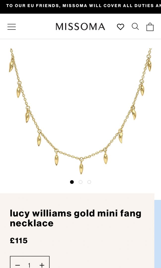 Missoma London Lucy Williams gold fang 