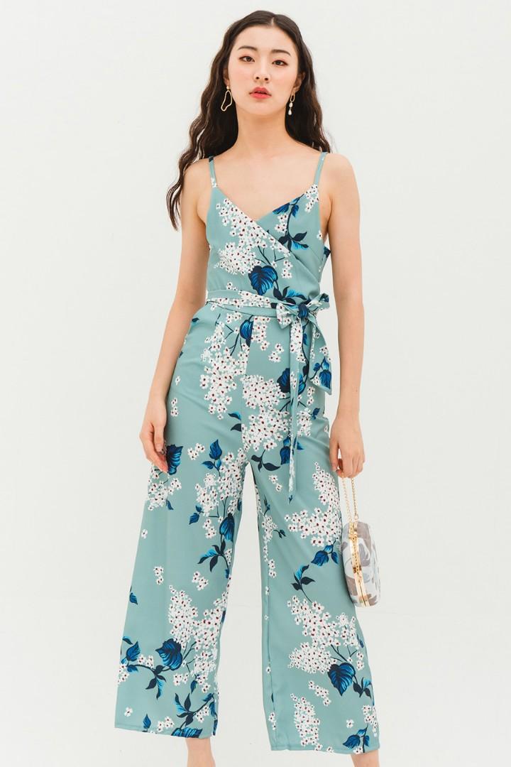 Mint floral jumpsuit clearance