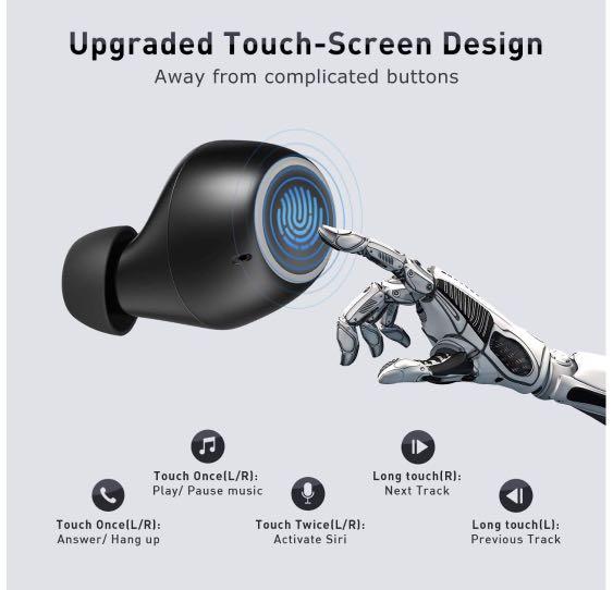 Mpow T6 True Wireless Bluetooth Earbuds, IPX7 Waterproof, Touch