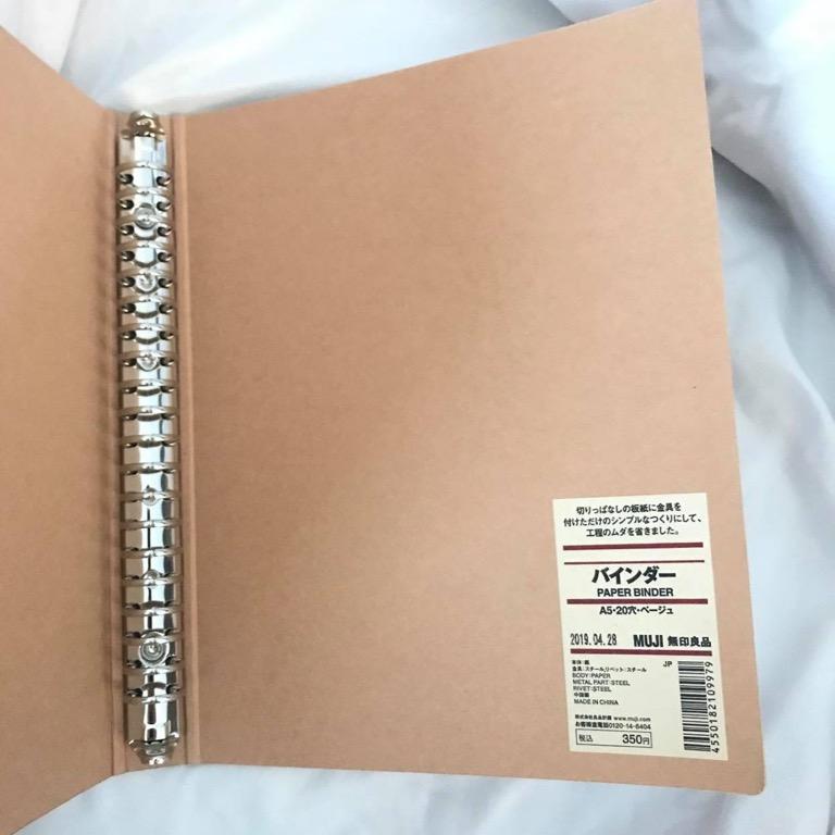 MUJI A5 Paper Binder and Loose Leaf Notebook Set, Hobbies & Toys