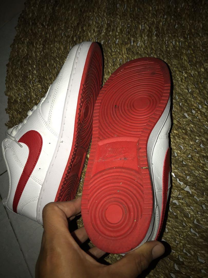 NIKE COURT VISION RED ORIGINAL, Fesyen Pria, Sepatu , Sneakers di Carousell