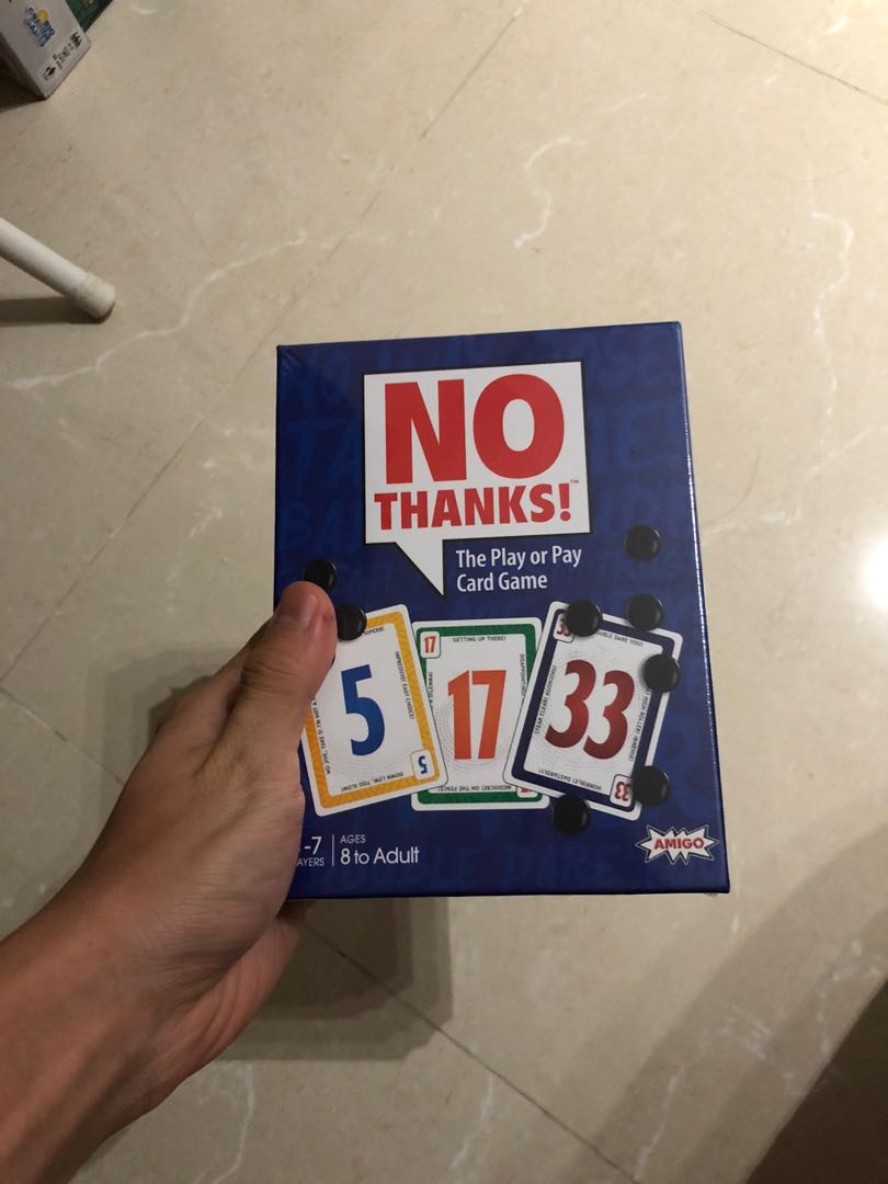 No Thanks card game board game no thanks!, Hobbies & Toys, Toys & Games on  Carousell