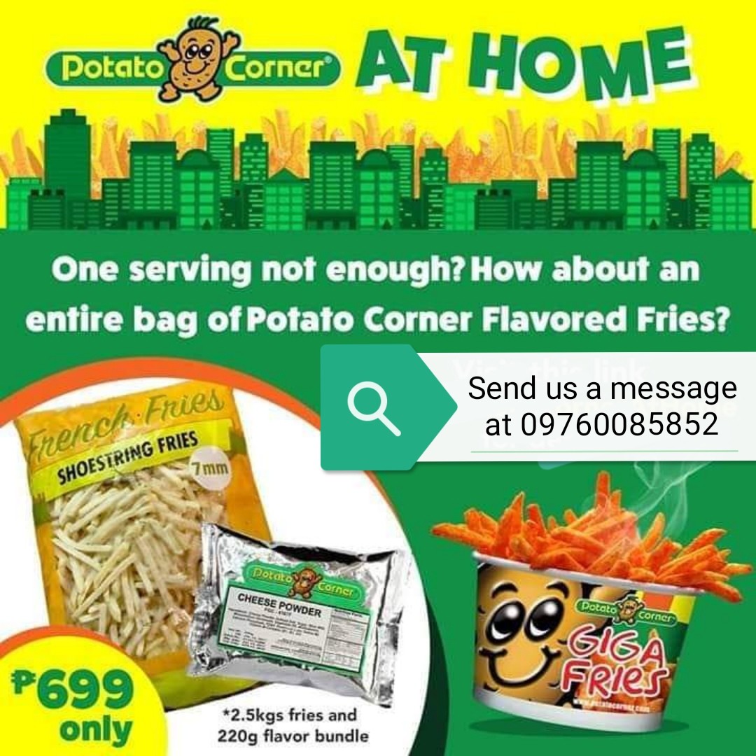 Potato Corner Fries 2.5kgs + 220g sour cream flavor, Food & Drinks