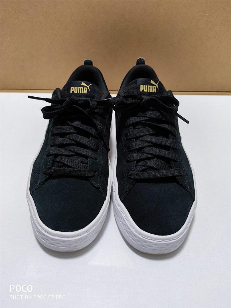 Puma 黑白休閒鞋size 38 5 24 5cm 女裝 女裝鞋 Carousell