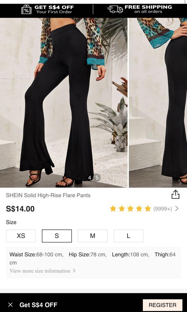 SHEIN Solid High-Rise Flare Pants