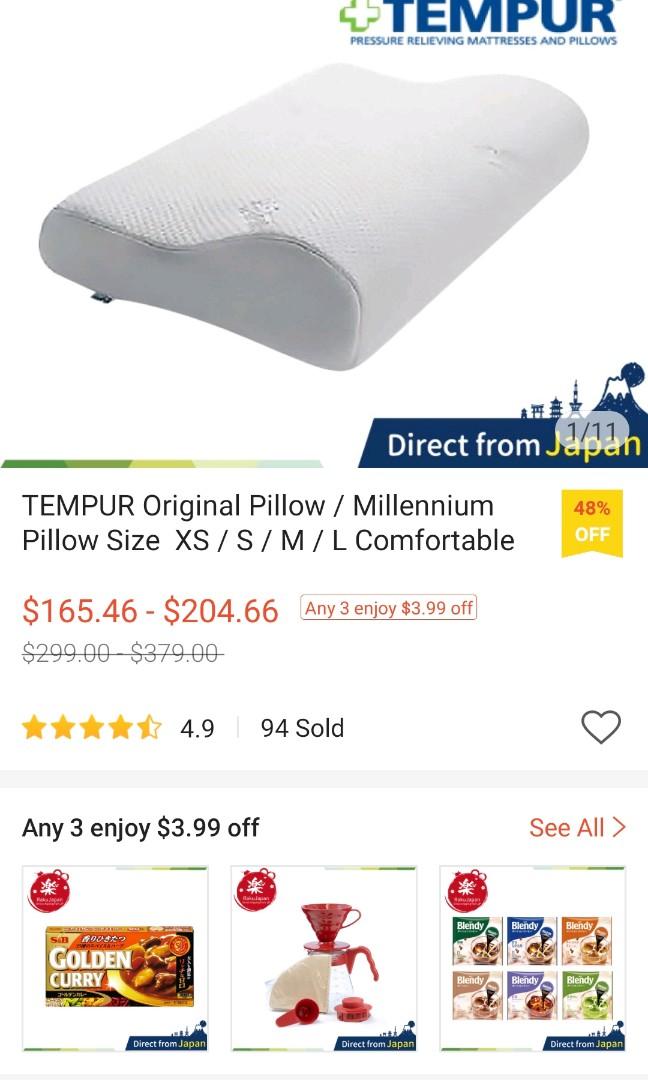 Tempur Original Pillow Large, Furniture & Home Living, Bedding & Towels