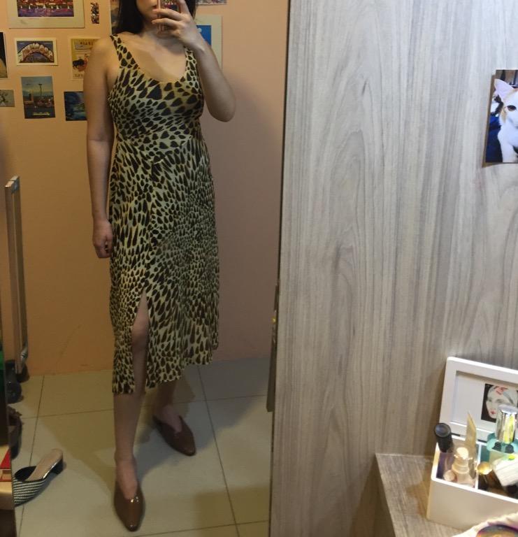 Topshop animal print midi deals dress