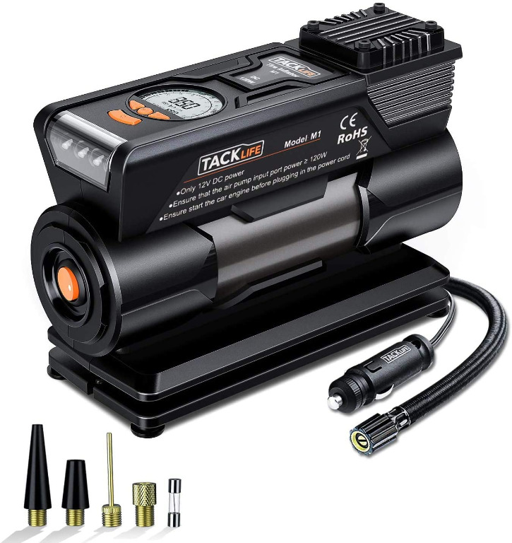 Tyre Inflator TACKLIFE Tyre Pump, DC 150PSI 12V Digital tyre inflator
