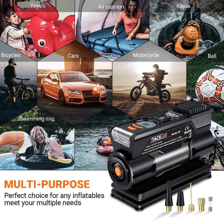 Tyre Inflator TACKLIFE Tyre Pump, DC 150PSI 12V Digital tyre inflator