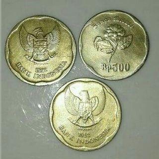Uang Coin Business Rp 500  tahun 1991-1992. Edisi Bunga Melati.