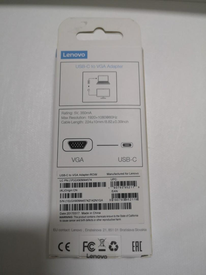 Lenovo USBC to VGA adapter (NEW), Computers & Tech, Parts