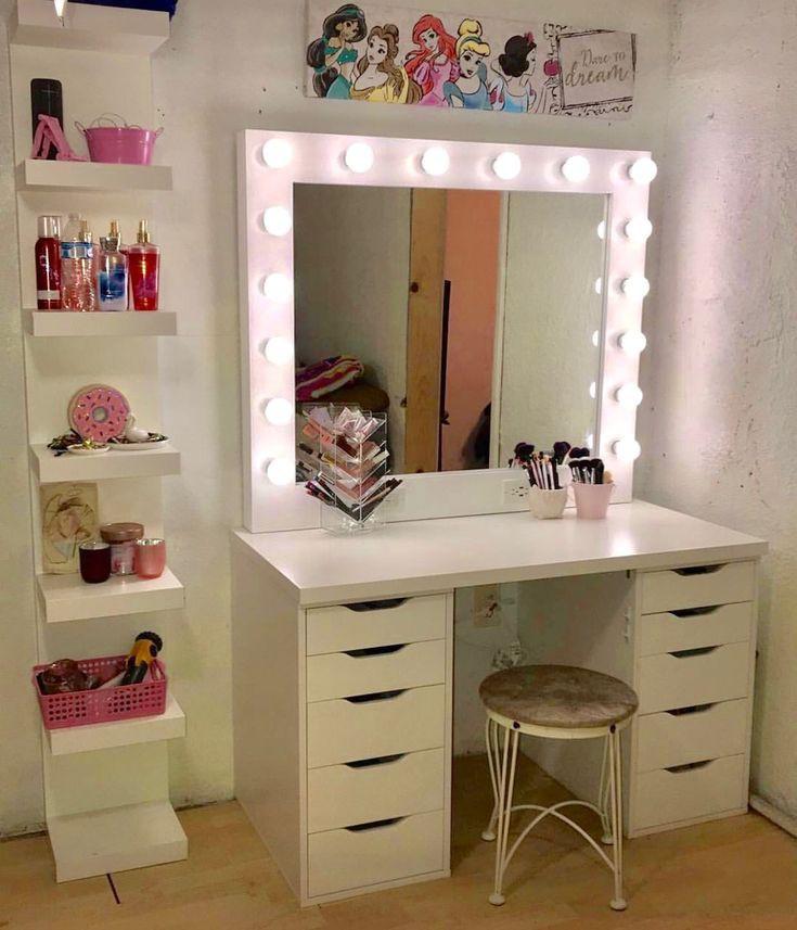 Vanity table,mirror and lack vertical shelf, Furniture & Home Living