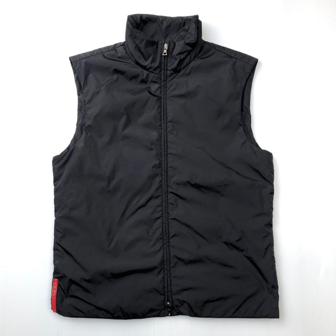 Vintage Early 2000s Prada Sport Padded Nylon Vest, Men's Fashion