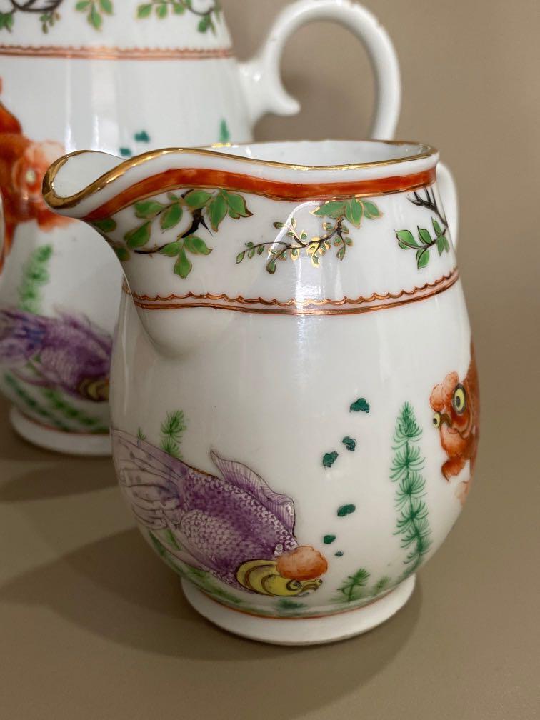 Vintage Tea Set hand painted goldfish , Vintage & Collectibles, Vintage