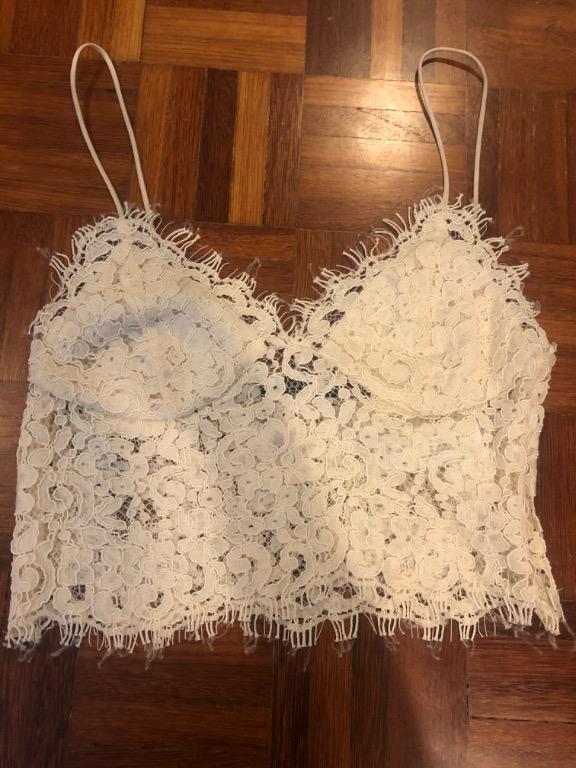 Zara White Bralette Top, Women's Fashion, Tops, Sleeveless on