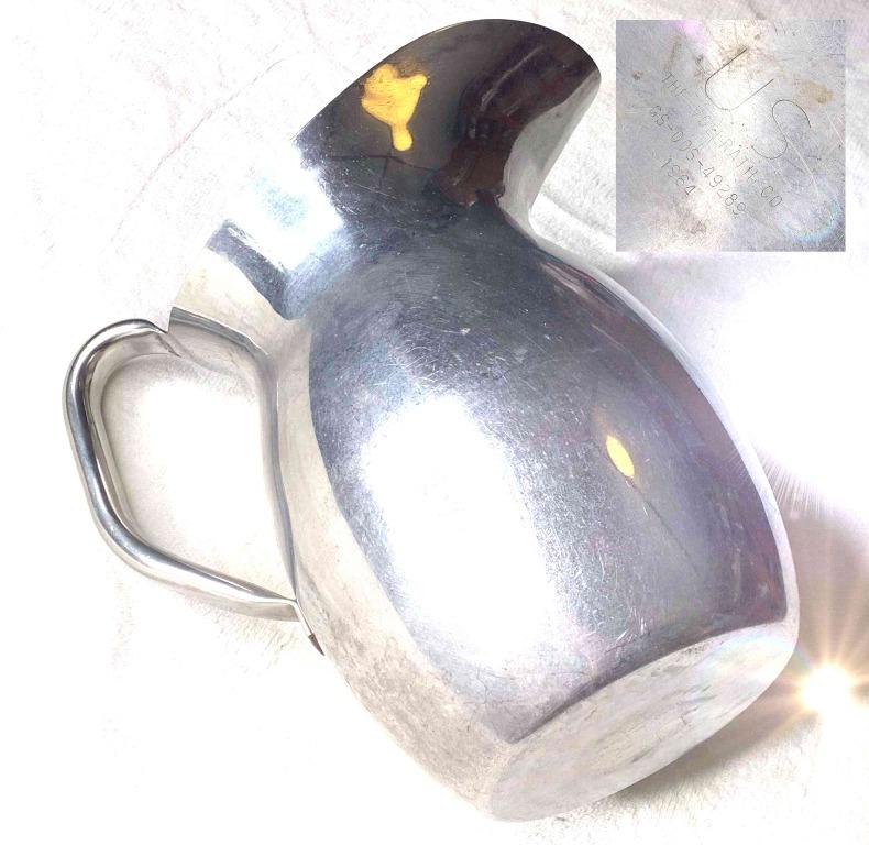 1960s Stainless Steel Vollrath US Military Hospital Water Pitcher