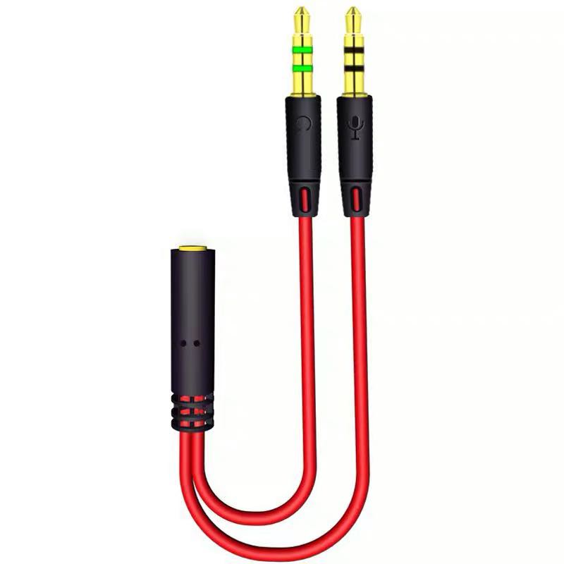 3.5mm stereo audio jack Microphone Headphone 2 male to female combo