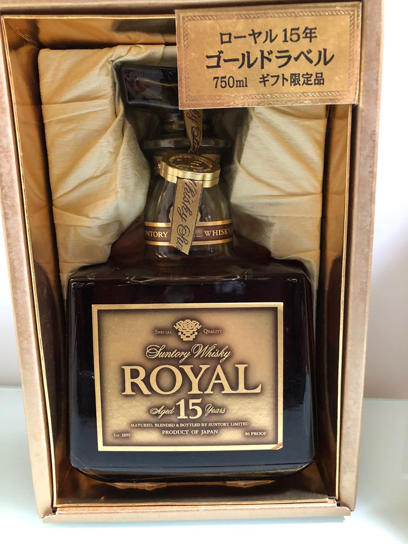 三得利威士忌禮盒皇家15年suntory whisky royal 15year, 嘢食& 嘢飲