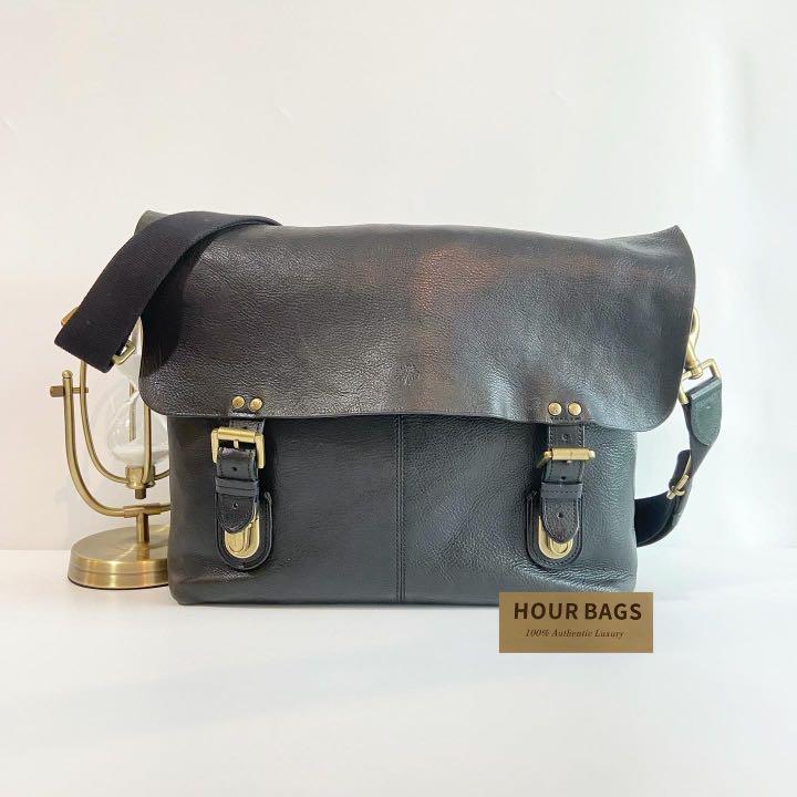 Authentic Mulberry barnaby dark brown leather messenger