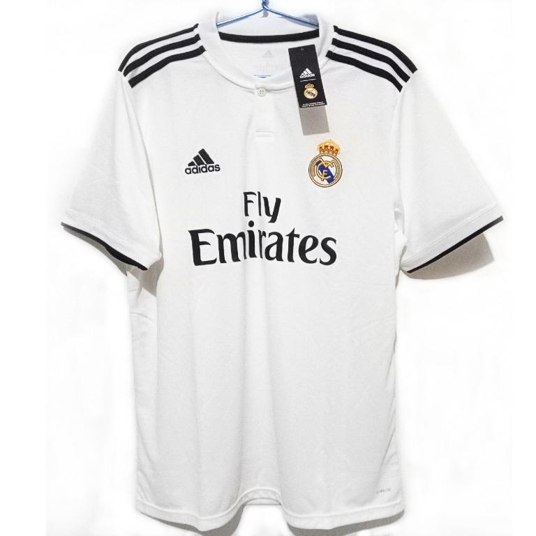 ADIDAS Real Madrid 18 19 Home Jersey DH3372 Soccer Football T Shirt Top Tee Size L