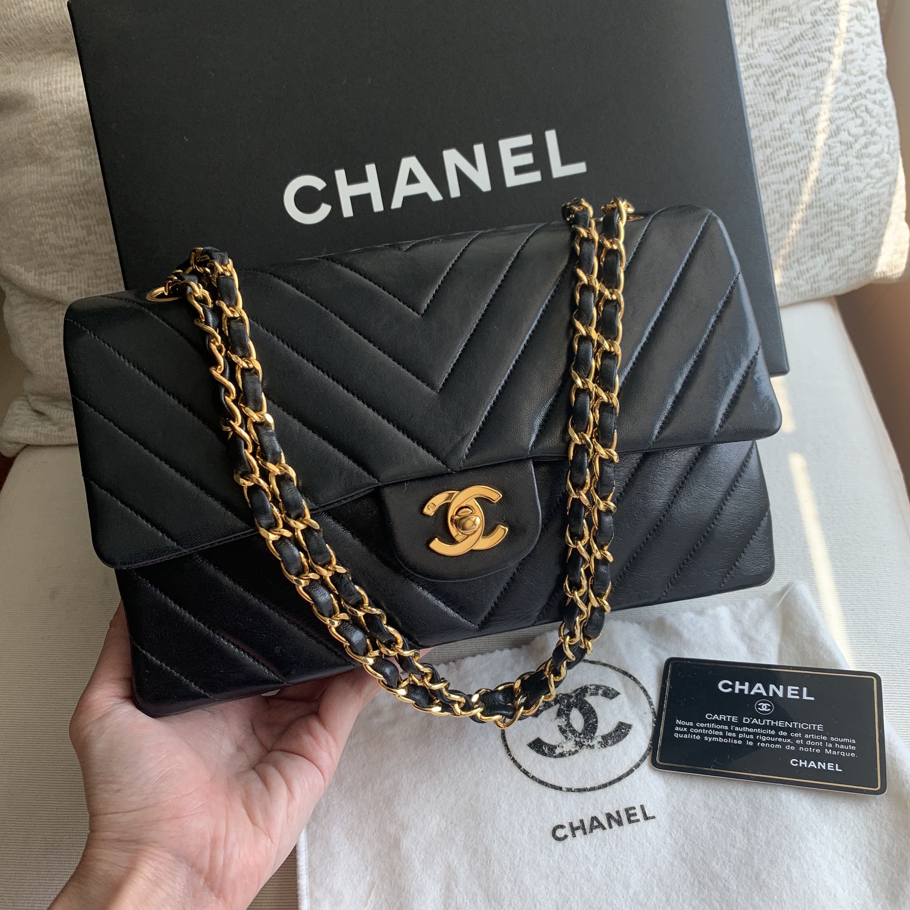 Chanel Large Quilted Chevron Flap Bag Review  Happy High Life