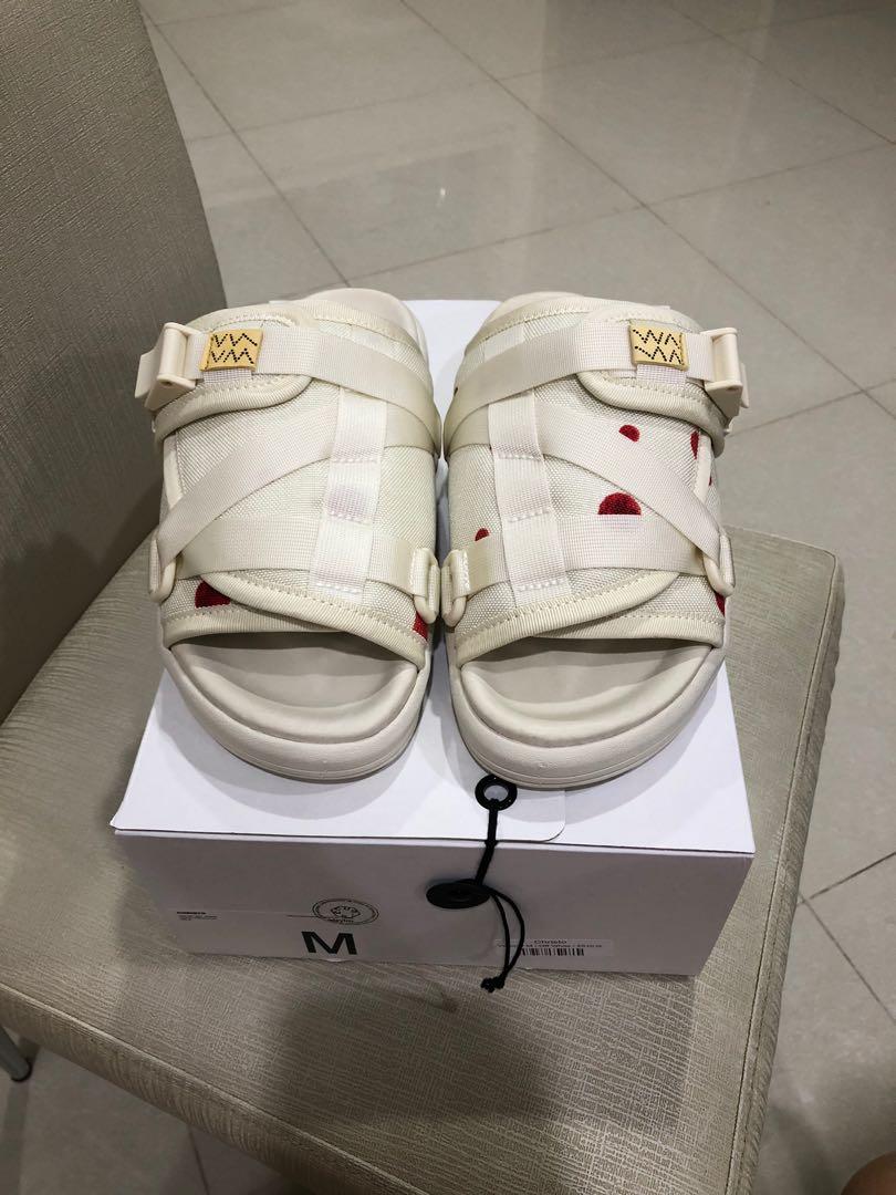 Authentic Visvim Christo Sandals Off White Polka Dot Men s