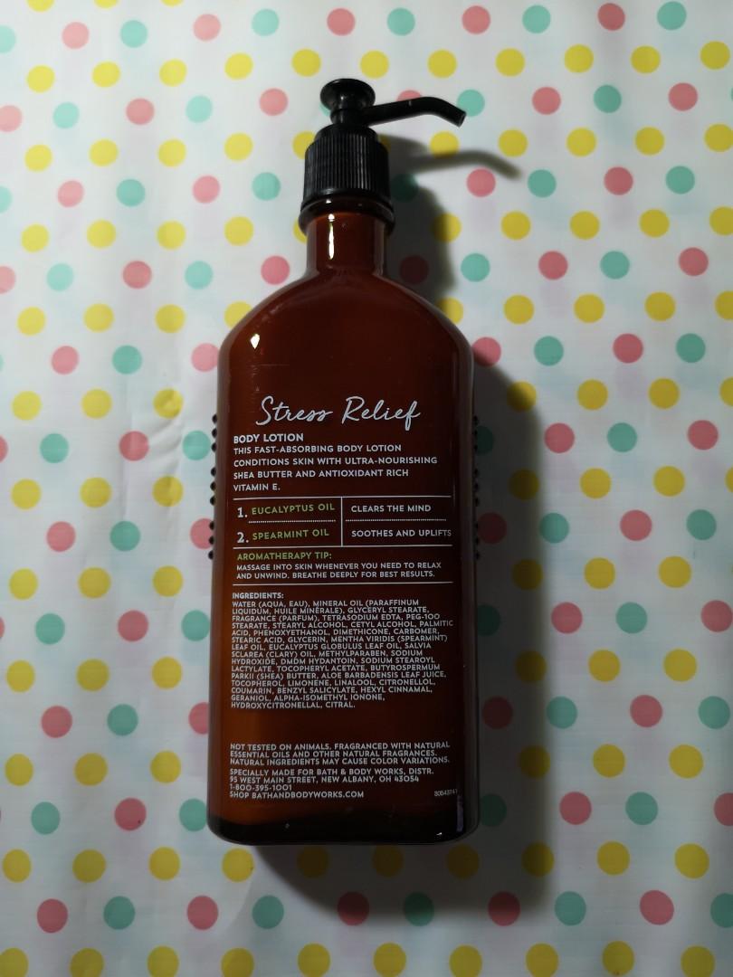 Bn Bath Body Works Aromatherapy Stress Relief Eucalyptus Spearmint Body Lotion Beauty Personal Care Bath Body Body Care On Carousell