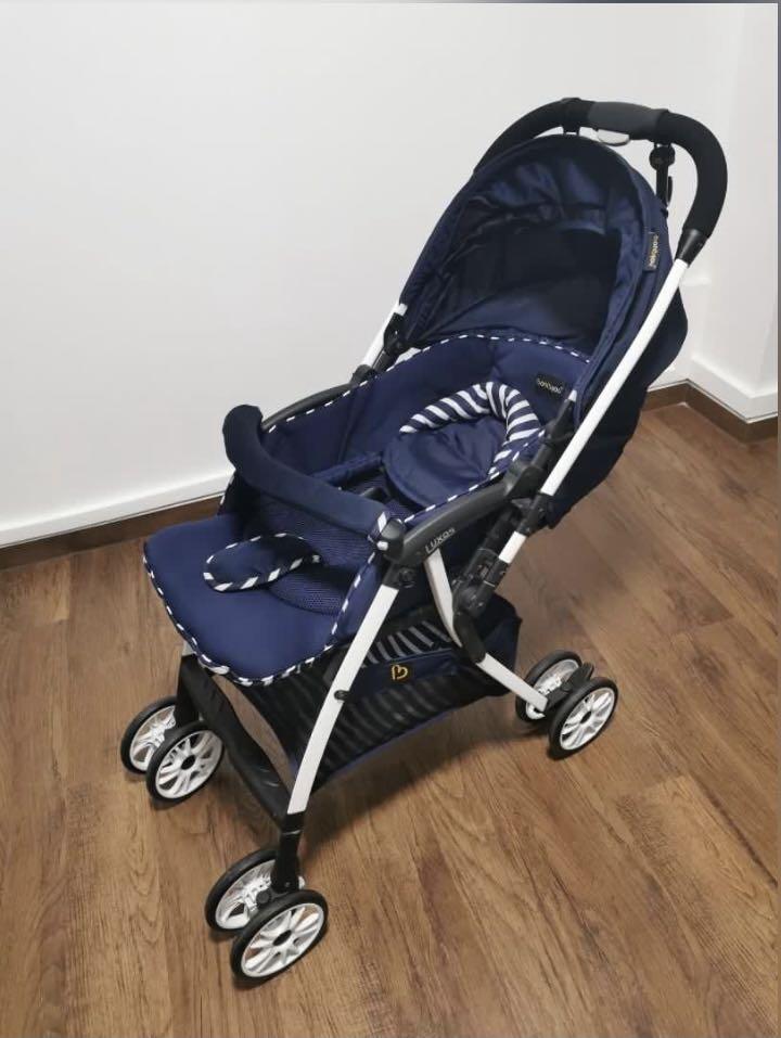 Bonbijou Luxos Stroller Navy Blue Babies Kids Going Out Strollers on Carousell